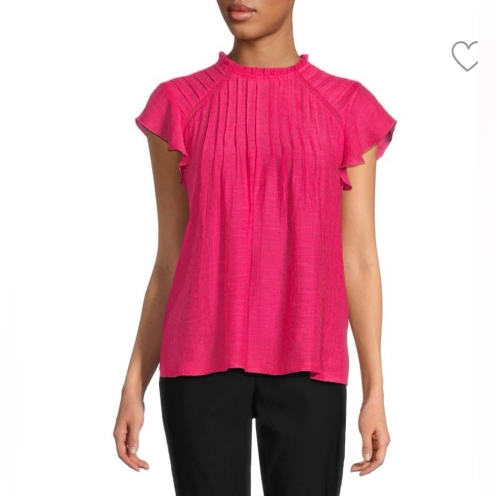 NEW Nanette Lepore Ruffle Pleated Top